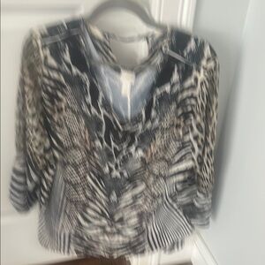 Chico's Animal Print Blouse - Black and White
